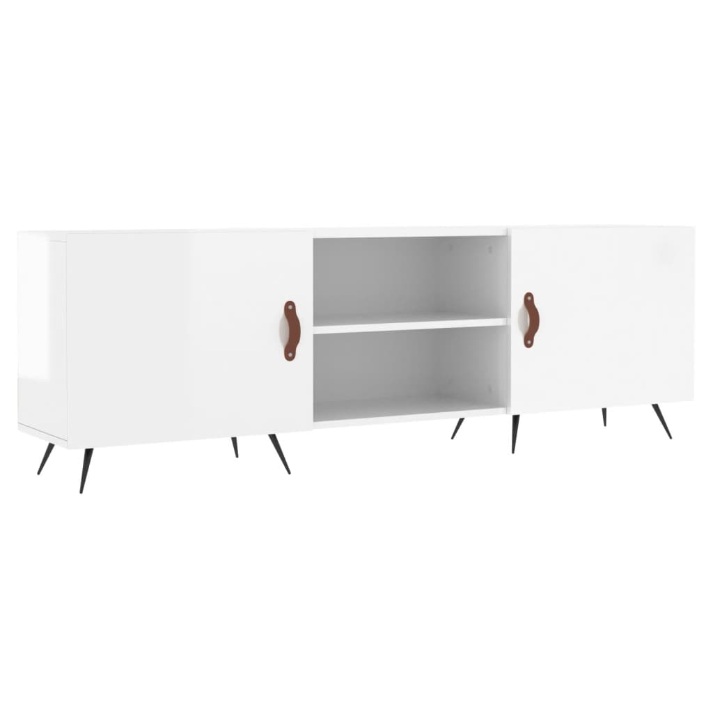 Mobile Porta TV Bianco Lucido 150x30x50 cm in Legno Multistrato - homemem39