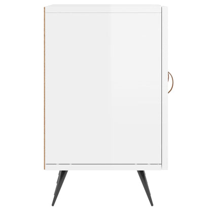 Mobile Porta TV Bianco Lucido 150x30x50 cm in Legno Multistrato - homemem39