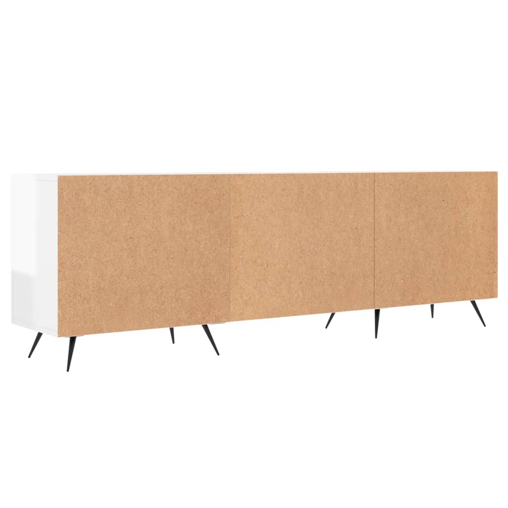 Mobile Porta TV Bianco Lucido 150x30x50 cm in Legno Multistrato - homemem39