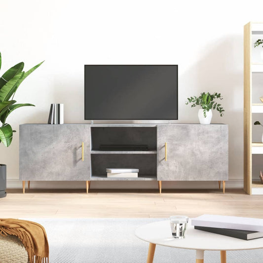 Mobile Porta TV Grigio Cemento 150x30x50cm in Legno Multistrato - homemem39