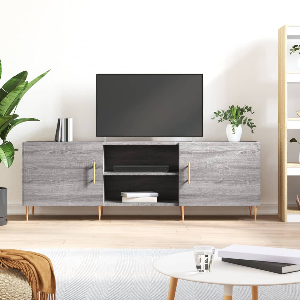 Mobile Porta TV Grigio Sonoma 150x30x50 cm in Legno Multistrato - homemem39