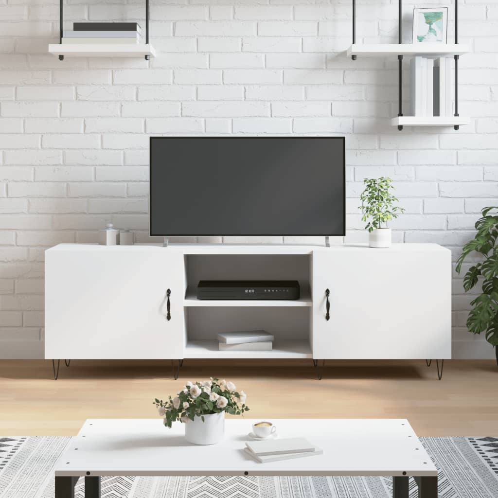 Mobile Porta TV Bianco 150x30x50 cm in Legno Multistrato - homemem39