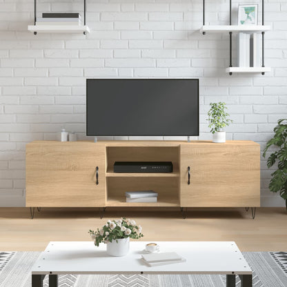 Mobile Porta TV Rovere Sonoma 150x30x50 cm in Legno Multistrato - homemem39