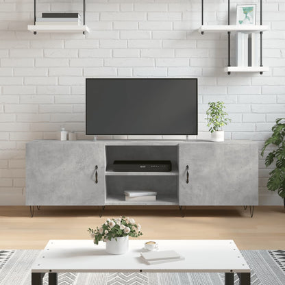 Mobile Porta TV Grigio Cemento 150x30x50cm in Legno Multistrato - homemem39