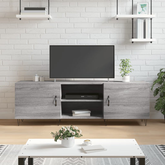 Mobile Porta TV Grigio Sonoma 150x30x50 cm in Legno Multistrato - homemem39