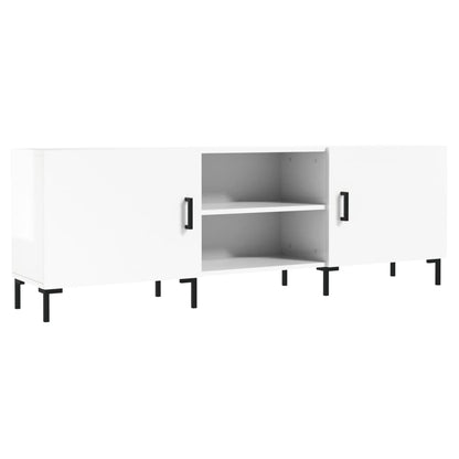 Mobile Porta TV Bianco Lucido 150x30x50 cm in Legno Multistrato - homemem39