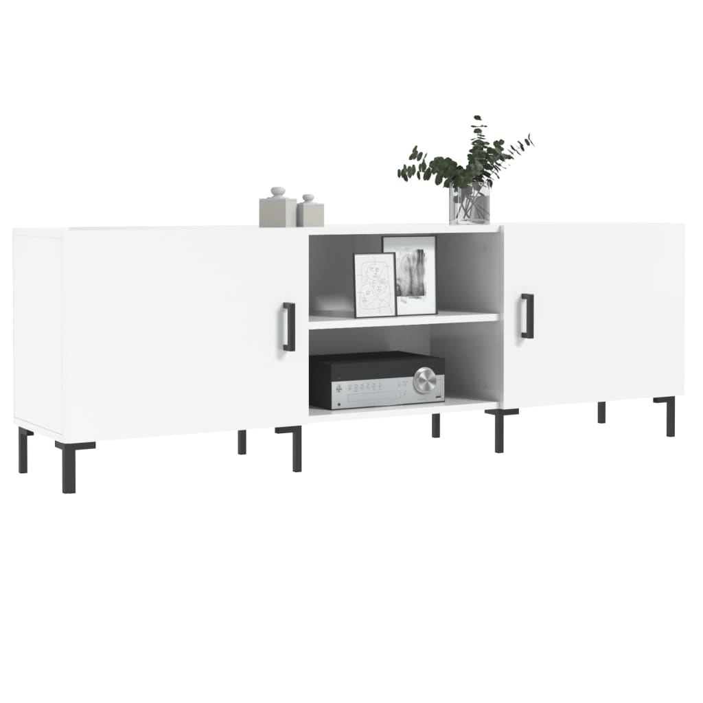 Mobile Porta TV Bianco Lucido 150x30x50 cm in Legno Multistrato - homemem39