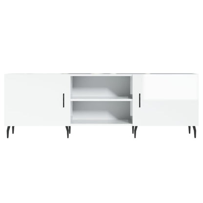 Mobile Porta TV Bianco Lucido 150x30x50 cm in Legno Multistrato - homemem39