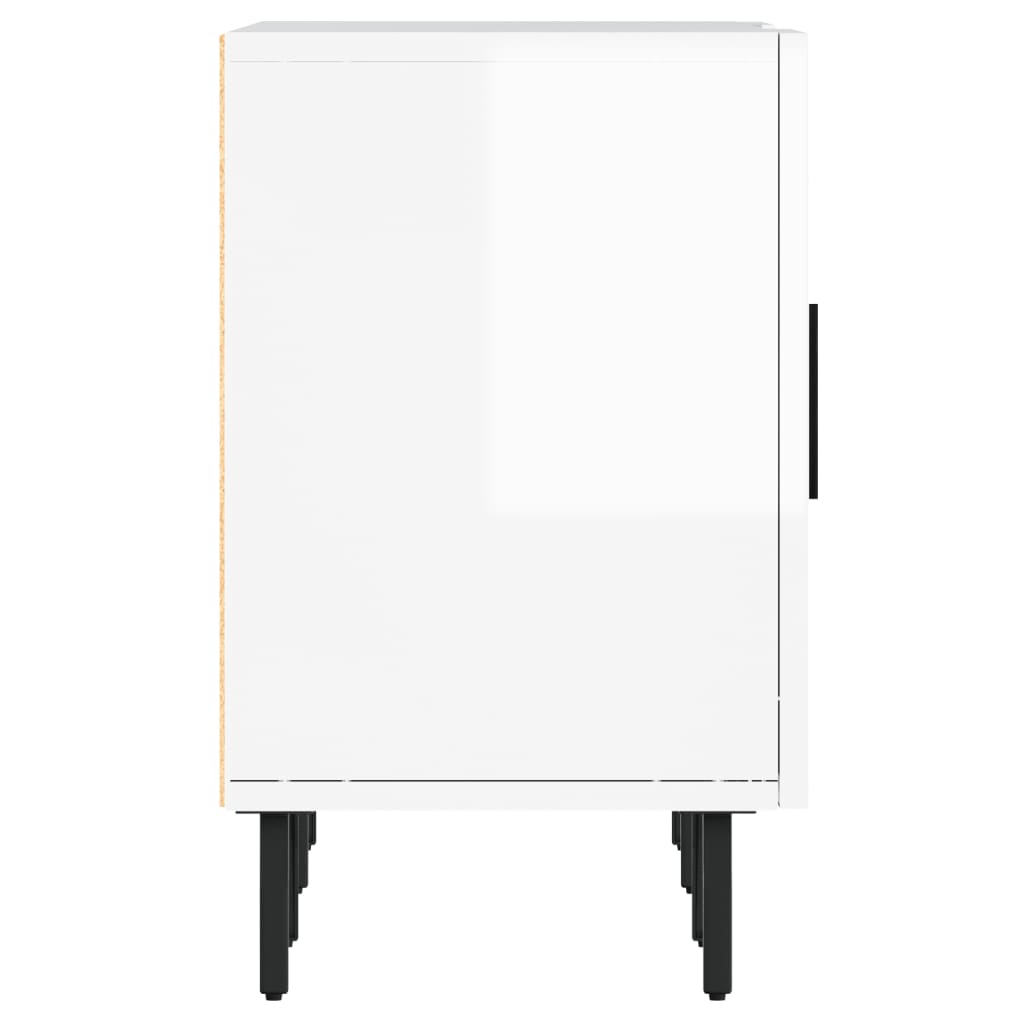 Mobile Porta TV Bianco Lucido 150x30x50 cm in Legno Multistrato - homemem39