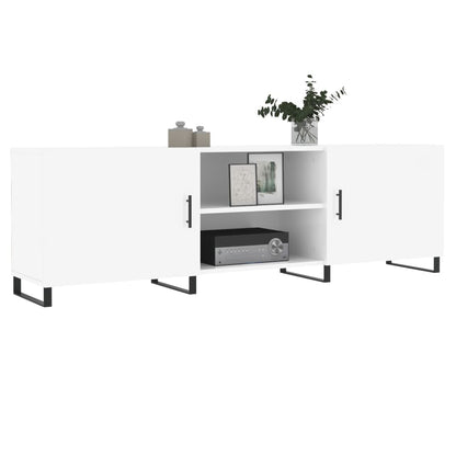 Mobile Porta TV Bianco Lucido 150x30x50 cm in Legno Multistrato - homemem39