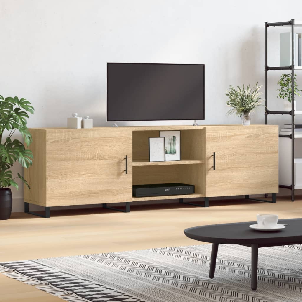 Mobile Porta TV Rovere Sonoma 150x30x50 cm in Legno Multistrato - homemem39