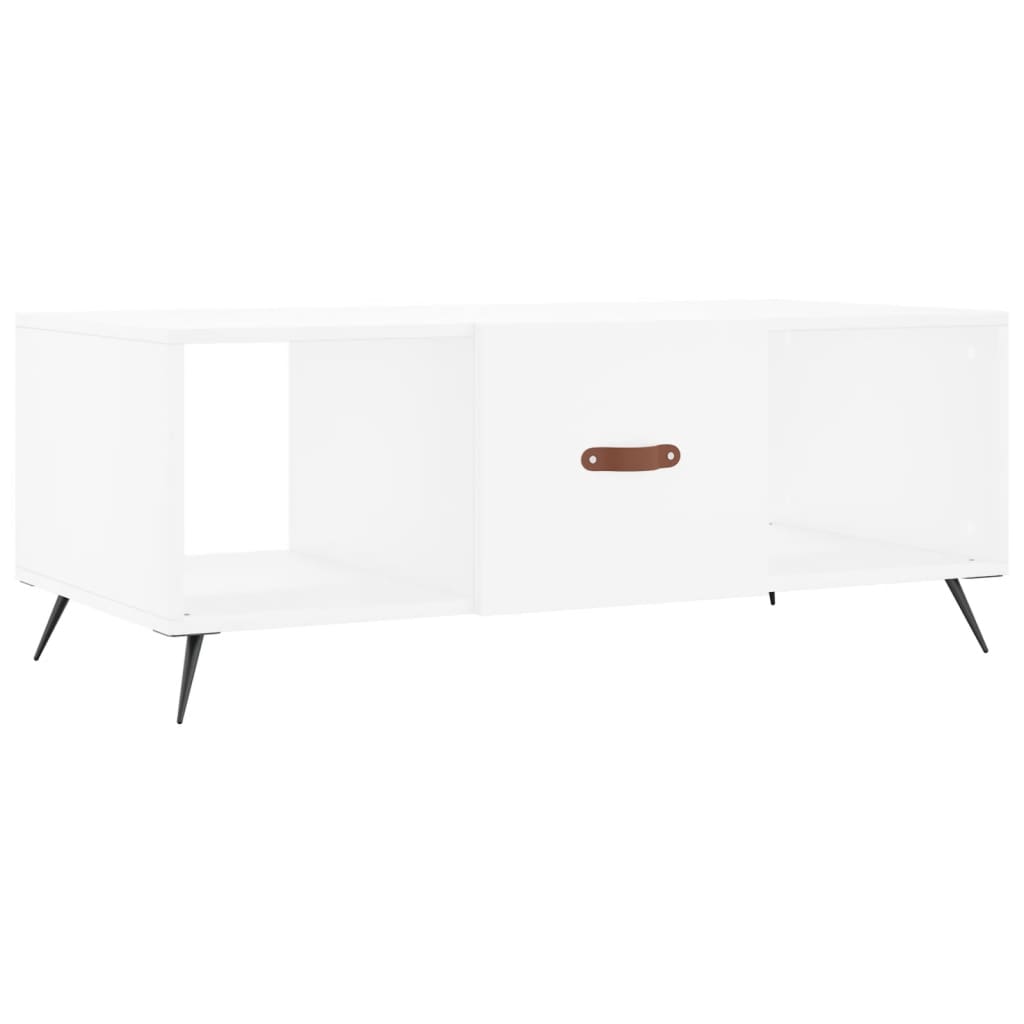 Tavolino da Salotto Bianco 102x50x40 cm in Legno Multistrato - homemem39