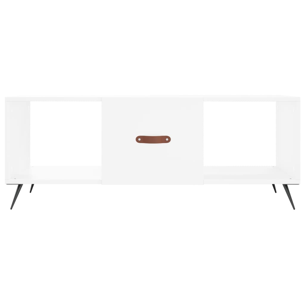 Tavolino da Salotto Bianco 102x50x40 cm in Legno Multistrato - homemem39