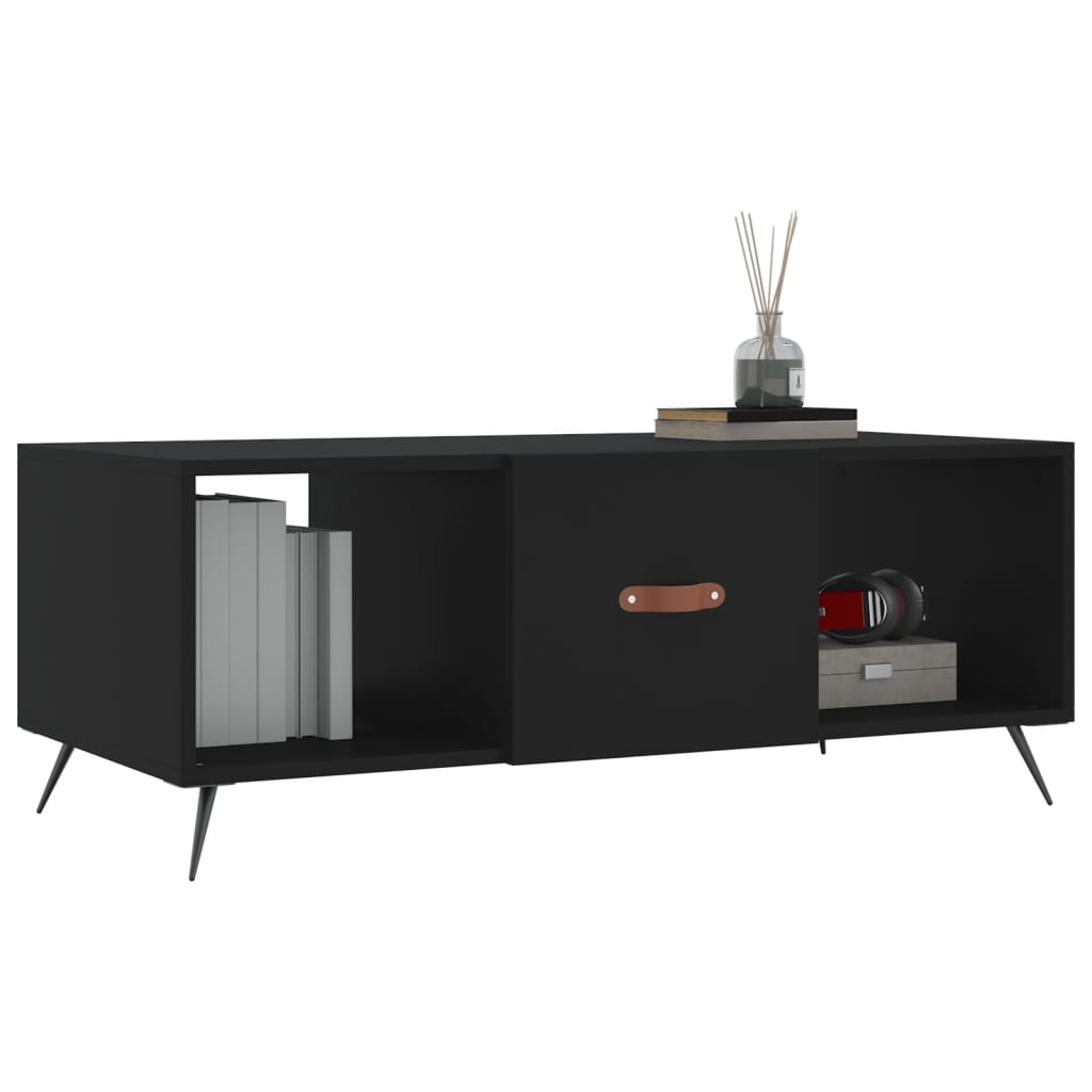 Tavolino da Salotto Nero 102x50x40 cm in Legno Multistrato - homemem39