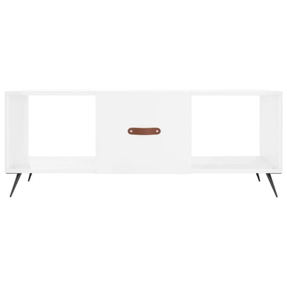 Tavolino da Salotto Bianco Lucido 102x50x40cm Legno Multistrato - homemem39