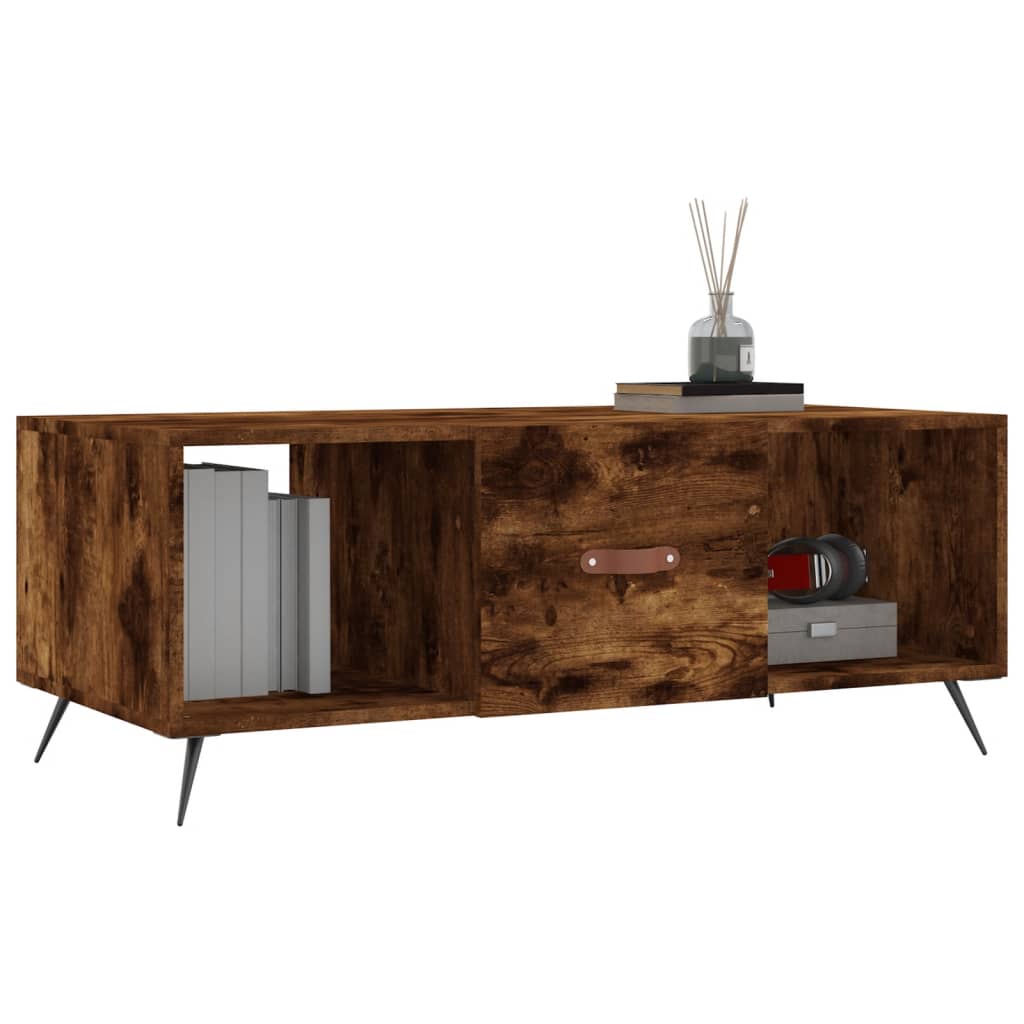 Tavolino da Salotto Rovere Fumo 102x50x40 cm Legno Multistrato - homemem39