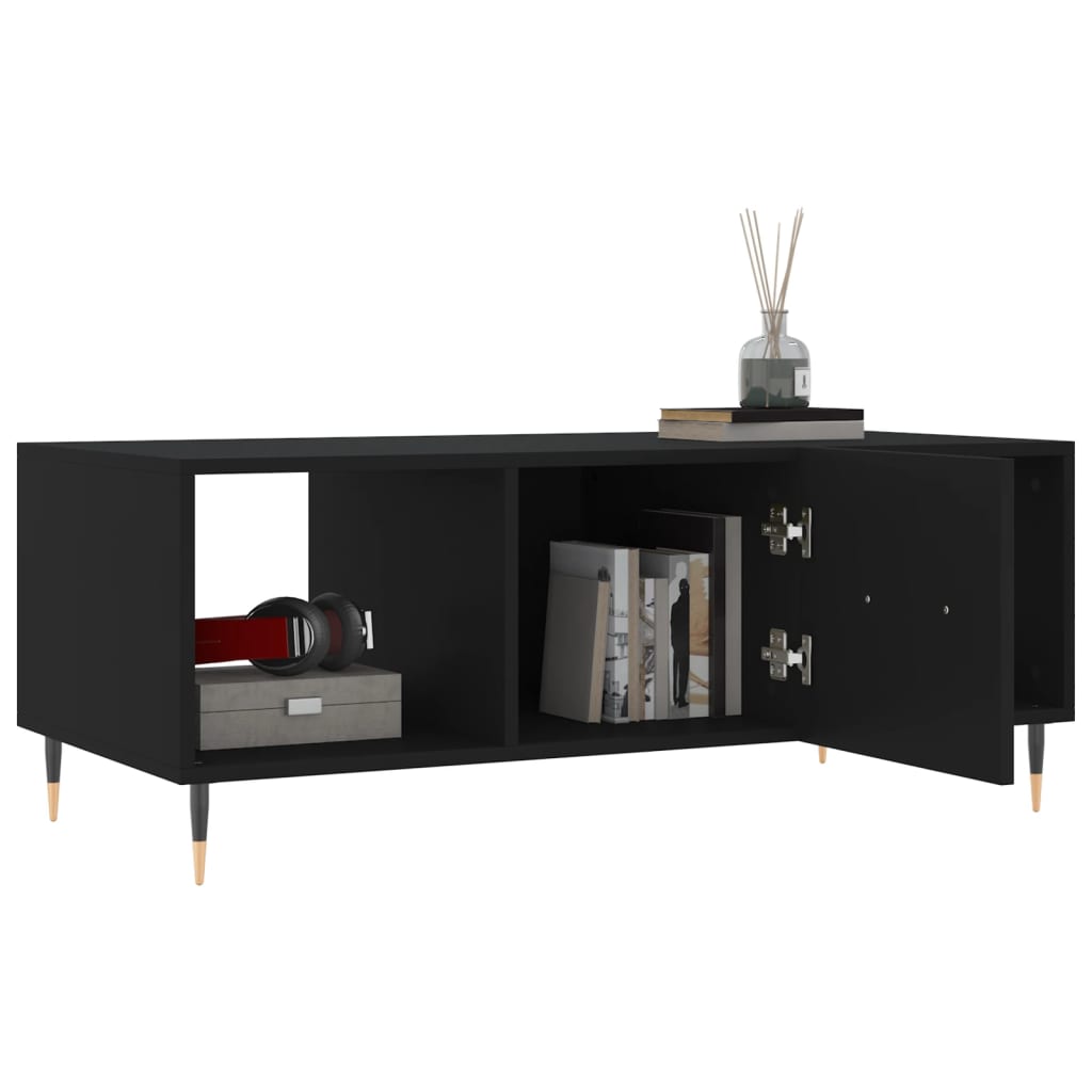 Tavolino da Salotto Nero 102x50x40 cm in Legno Multistrato - homemem39