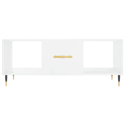 Tavolino da Salotto Bianco Lucido 102x50x40cm Legno Multistrato - homemem39