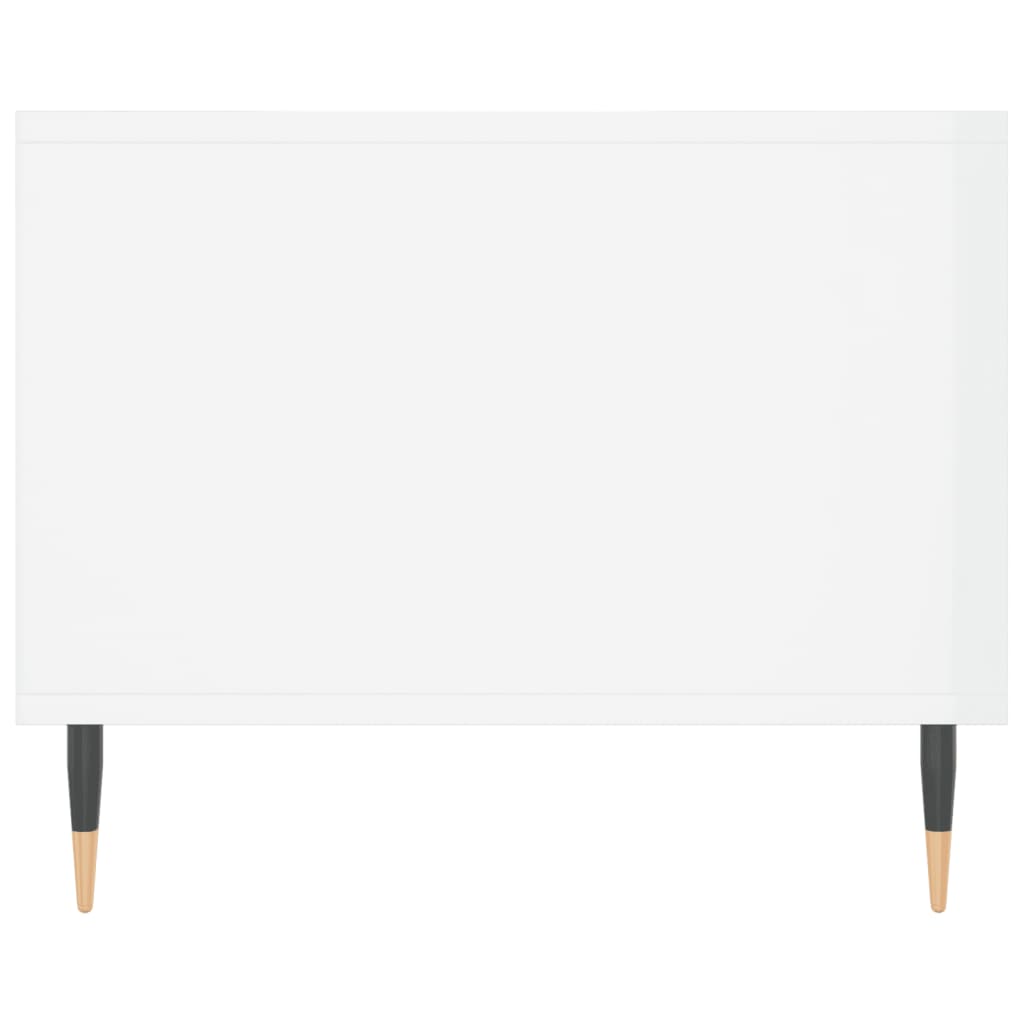 Tavolino da Salotto Bianco Lucido 102x50x40cm Legno Multistrato - homemem39