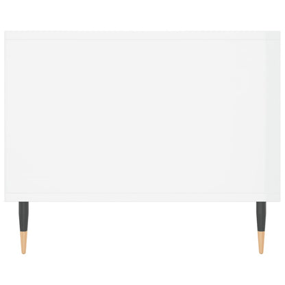 Tavolino da Salotto Bianco Lucido 102x50x40cm Legno Multistrato - homemem39