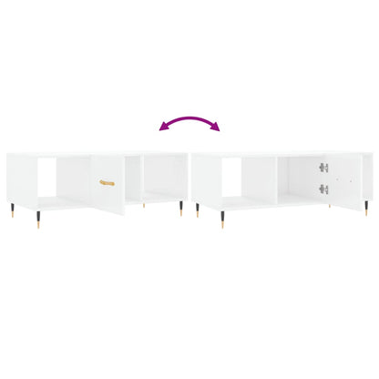 Tavolino da Salotto Bianco Lucido 102x50x40cm Legno Multistrato - homemem39