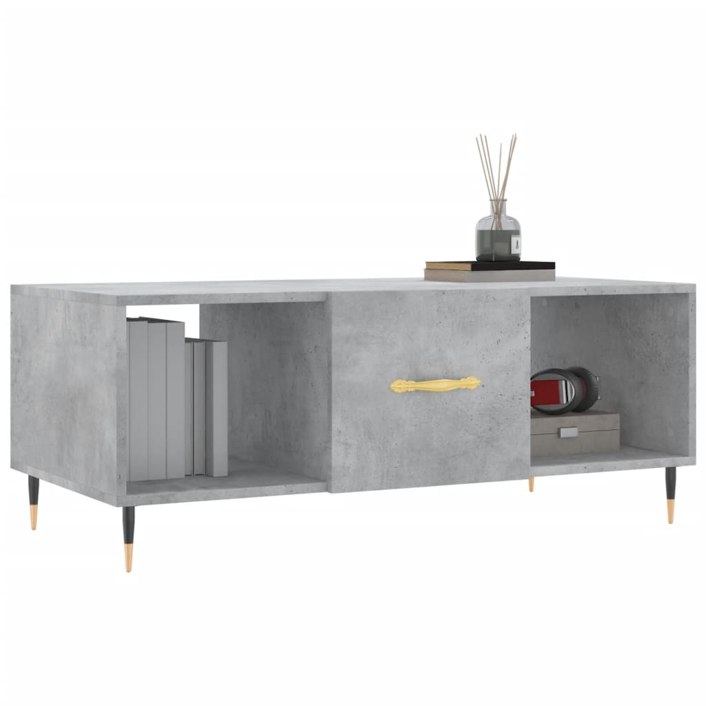 Tavolino Salotto Grigio Cemento 102x50x40 cm Legno Multistrato - homemem39