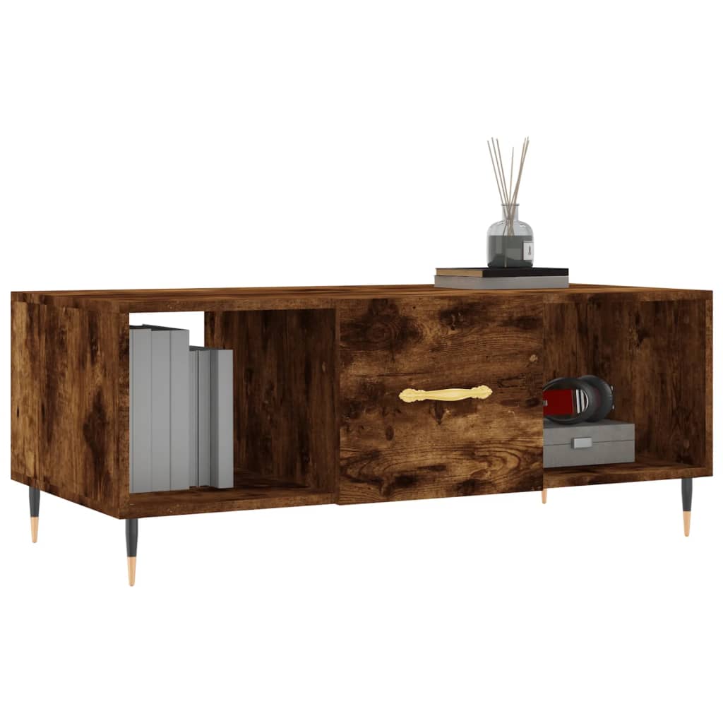 Tavolino da Salotto Rovere Fumo 102x50x40 cm Legno Multistrato - homemem39