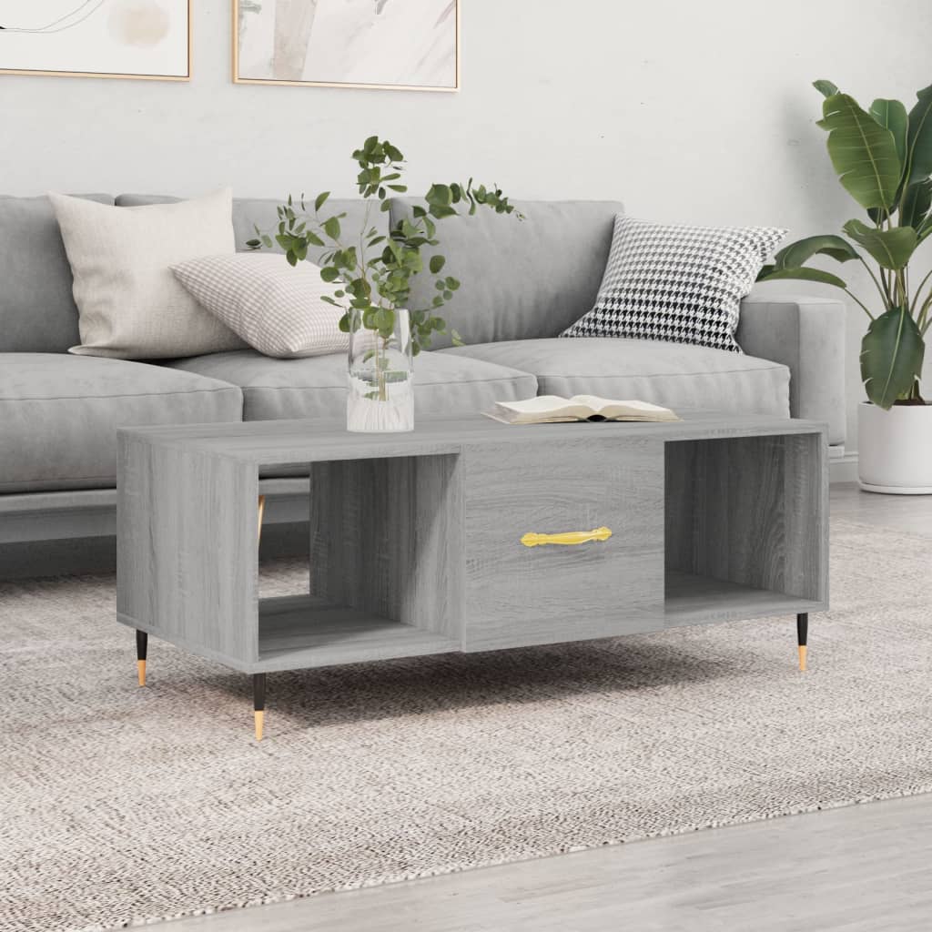 Tavolino da Salotto Grigio Sonoma 102x50x40cm Legno Multistrato - homemem39