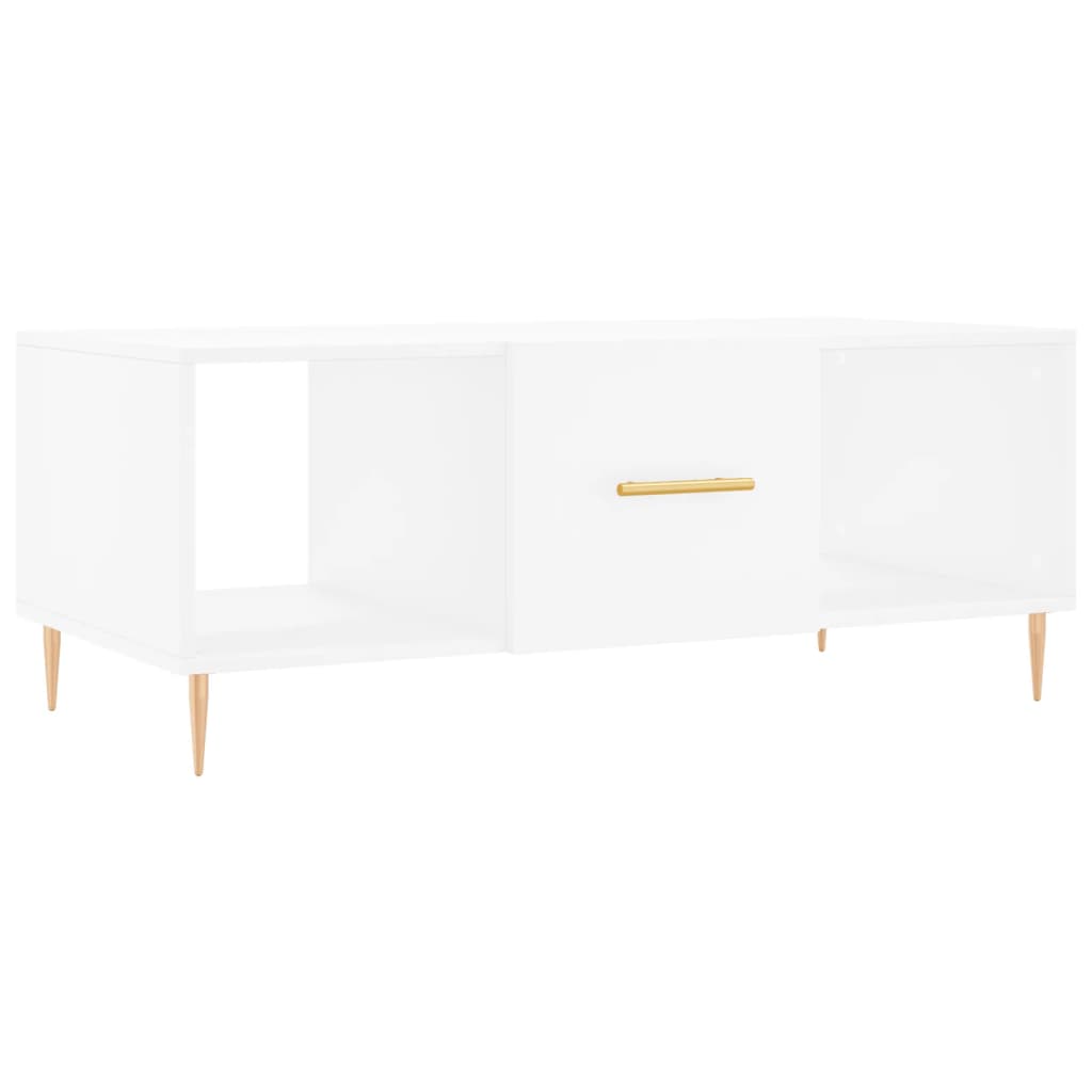 Tavolino da Salotto Bianco 102x50x40 cm in Legno Multistrato - homemem39