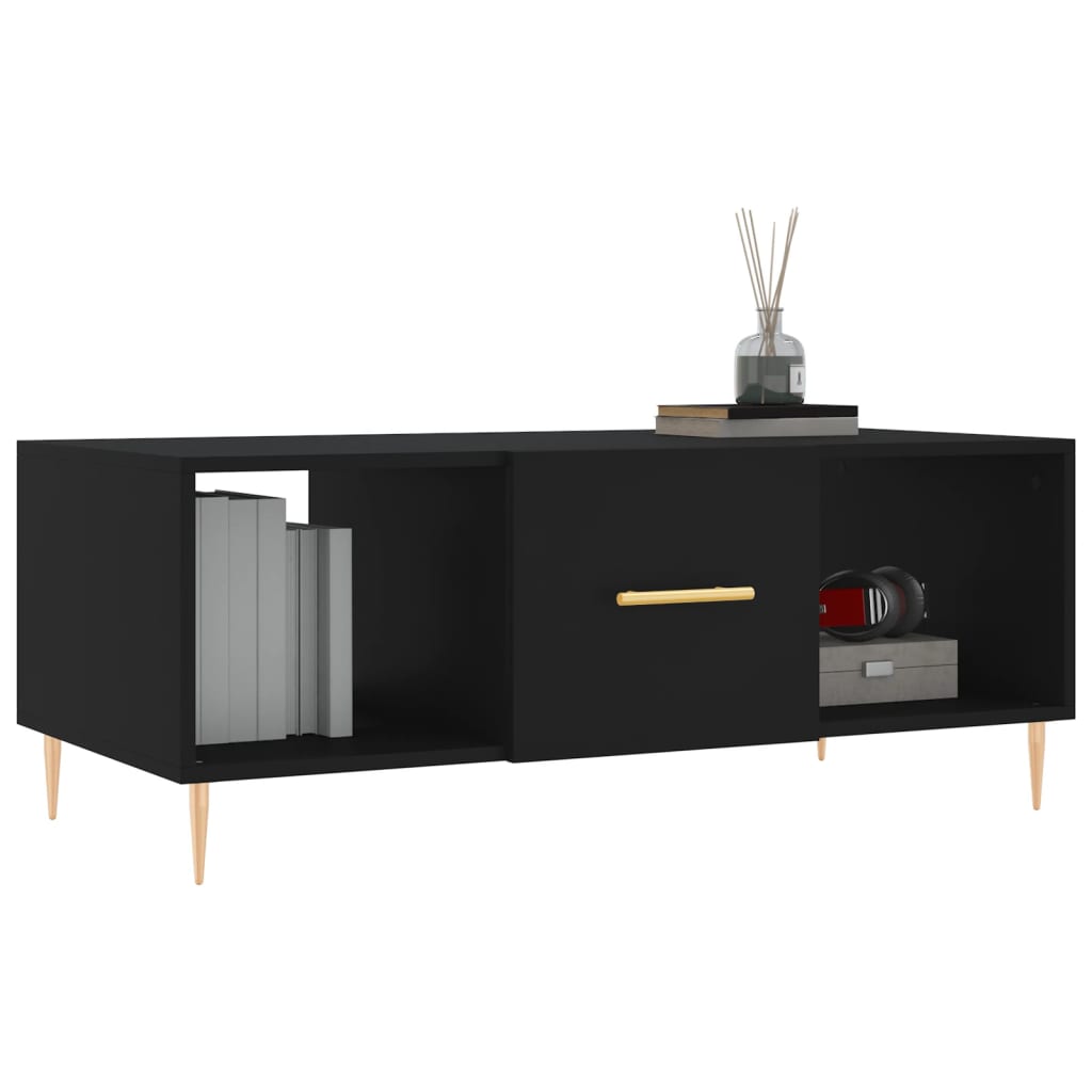 Tavolino da Salotto Nero 102x50x40 cm in Legno Multistrato - homemem39