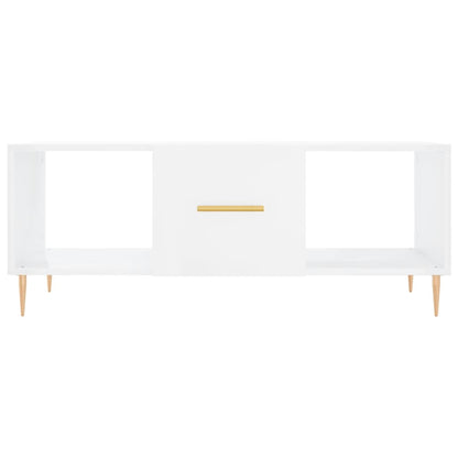 Tavolino da Salotto Bianco Lucido 102x50x40cm Legno Multistrato - homemem39