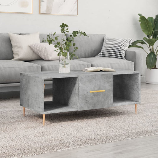 Tavolino Salotto Grigio Cemento 102x50x40 cm Legno Multistrato - homemem39