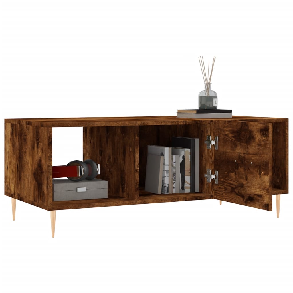 Tavolino da Salotto Rovere Fumo 102x50x40 cm Legno Multistrato - homemem39