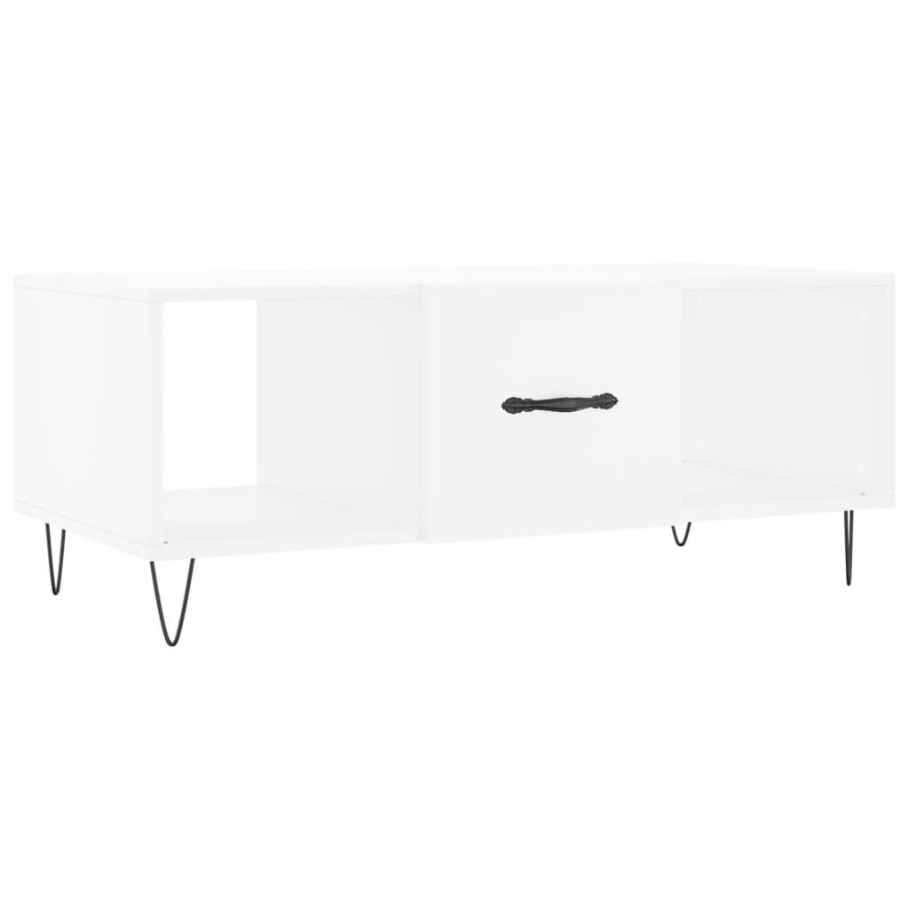 Tavolino da Salotto Bianco 102x50x40 cm in Legno Multistrato - homemem39