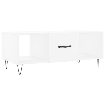 Tavolino da Salotto Bianco 102x50x40 cm in Legno Multistrato - homemem39