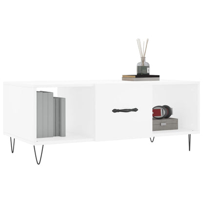 Tavolino da Salotto Bianco 102x50x40 cm in Legno Multistrato - homemem39