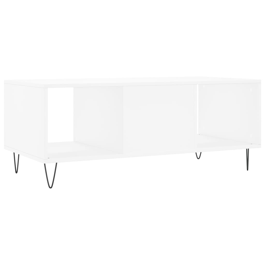 Tavolino da Salotto Bianco 102x50x40 cm in Legno Multistrato - homemem39