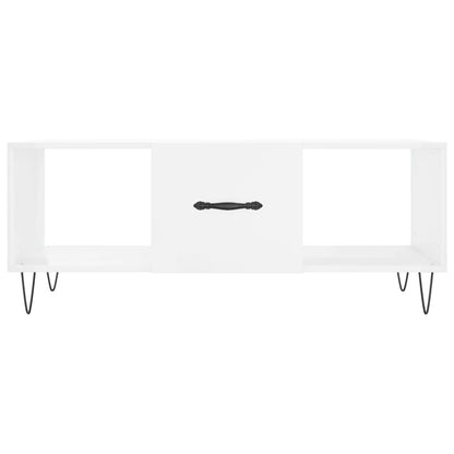 Tavolino da Salotto Bianco Lucido 102x50x40cm Legno Multistrato - homemem39