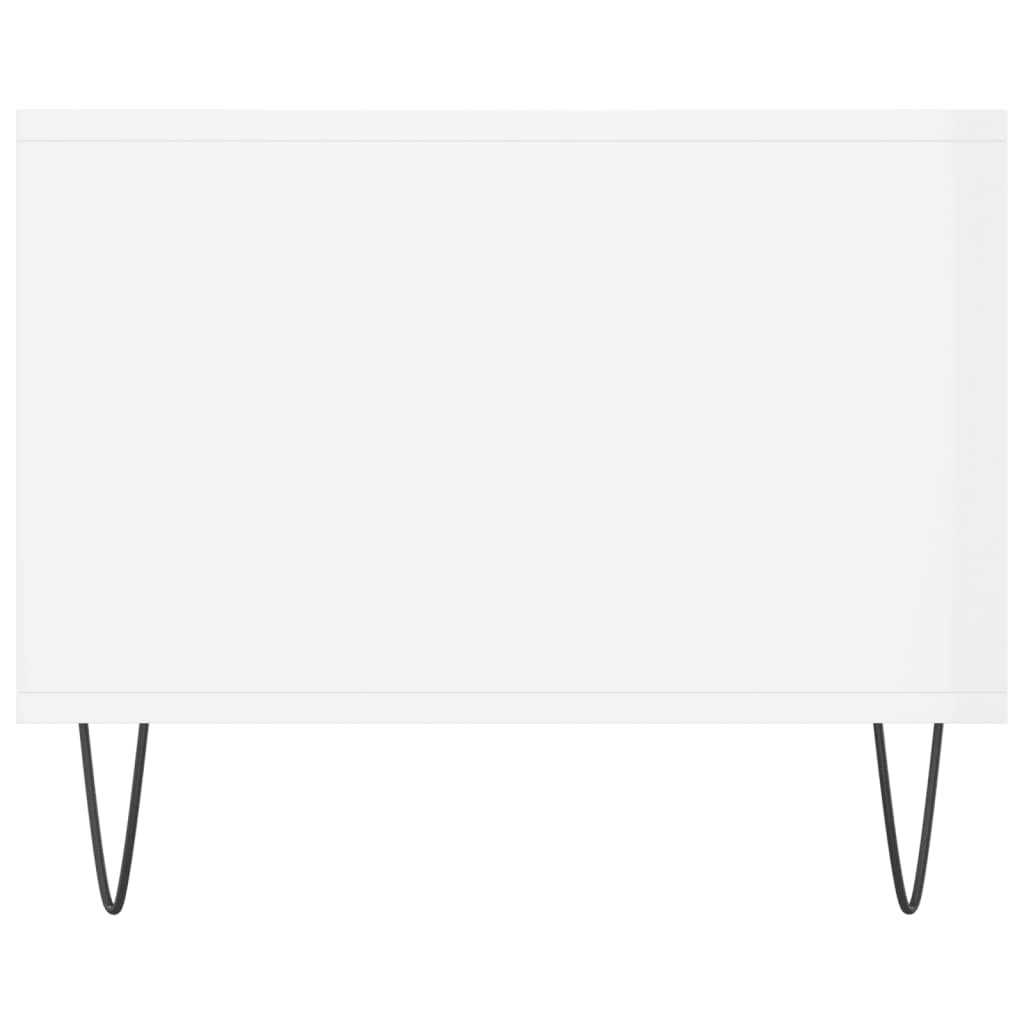 Tavolino da Salotto Bianco Lucido 102x50x40cm Legno Multistrato - homemem39