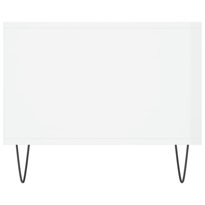 Tavolino da Salotto Bianco Lucido 102x50x40cm Legno Multistrato - homemem39