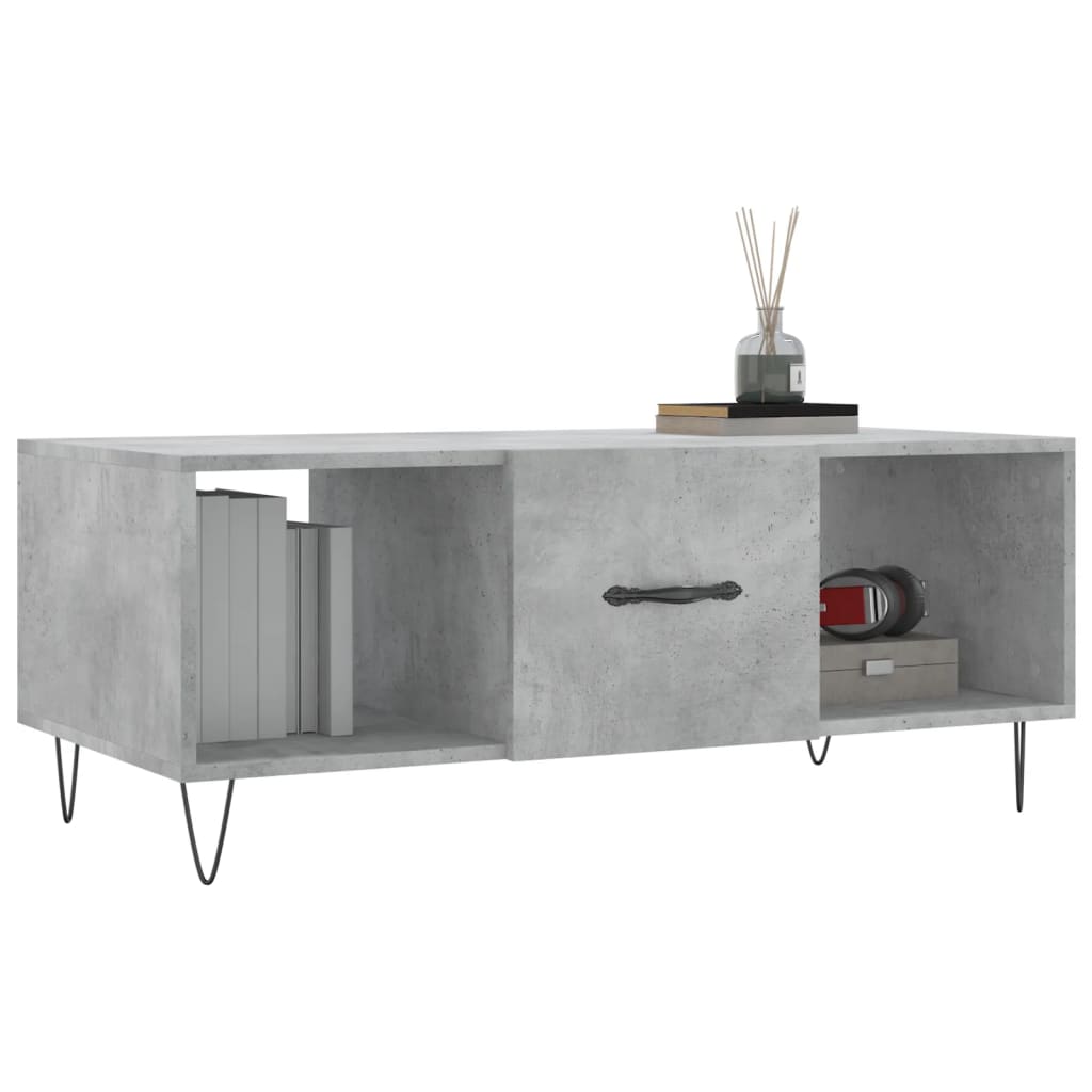 Tavolino Salotto Grigio Cemento 102x50x40 cm Legno Multistrato - homemem39