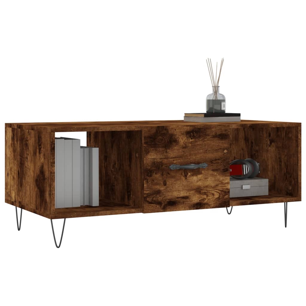 Tavolino da Salotto Rovere Fumo 102x50x40 cm Legno Multistrato - homemem39