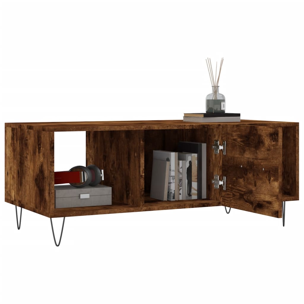 Tavolino da Salotto Rovere Fumo 102x50x40 cm Legno Multistrato - homemem39