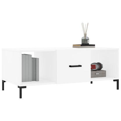 Tavolino da Salotto Bianco 102x50x40 cm in Legno Multistrato - homemem39