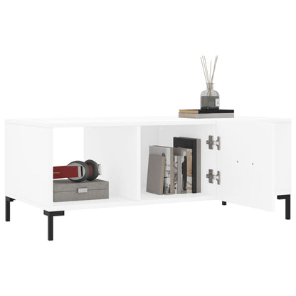 Tavolino da Salotto Bianco 102x50x40 cm in Legno Multistrato - homemem39