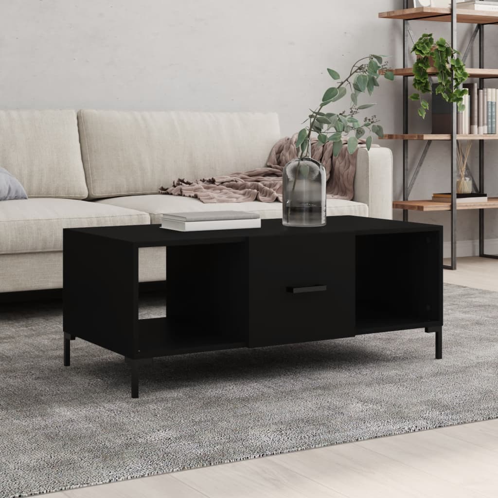 Tavolino da Salotto Nero 102x50x40 cm in Legno Multistrato - homemem39