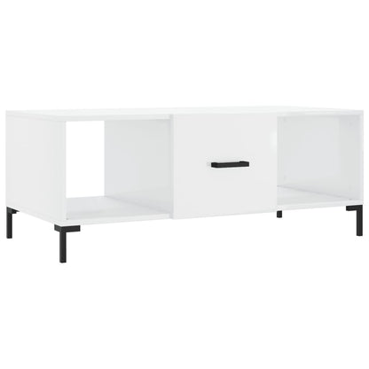 Tavolino da Salotto Bianco Lucido 102x50x40cm Legno Multistrato - homemem39