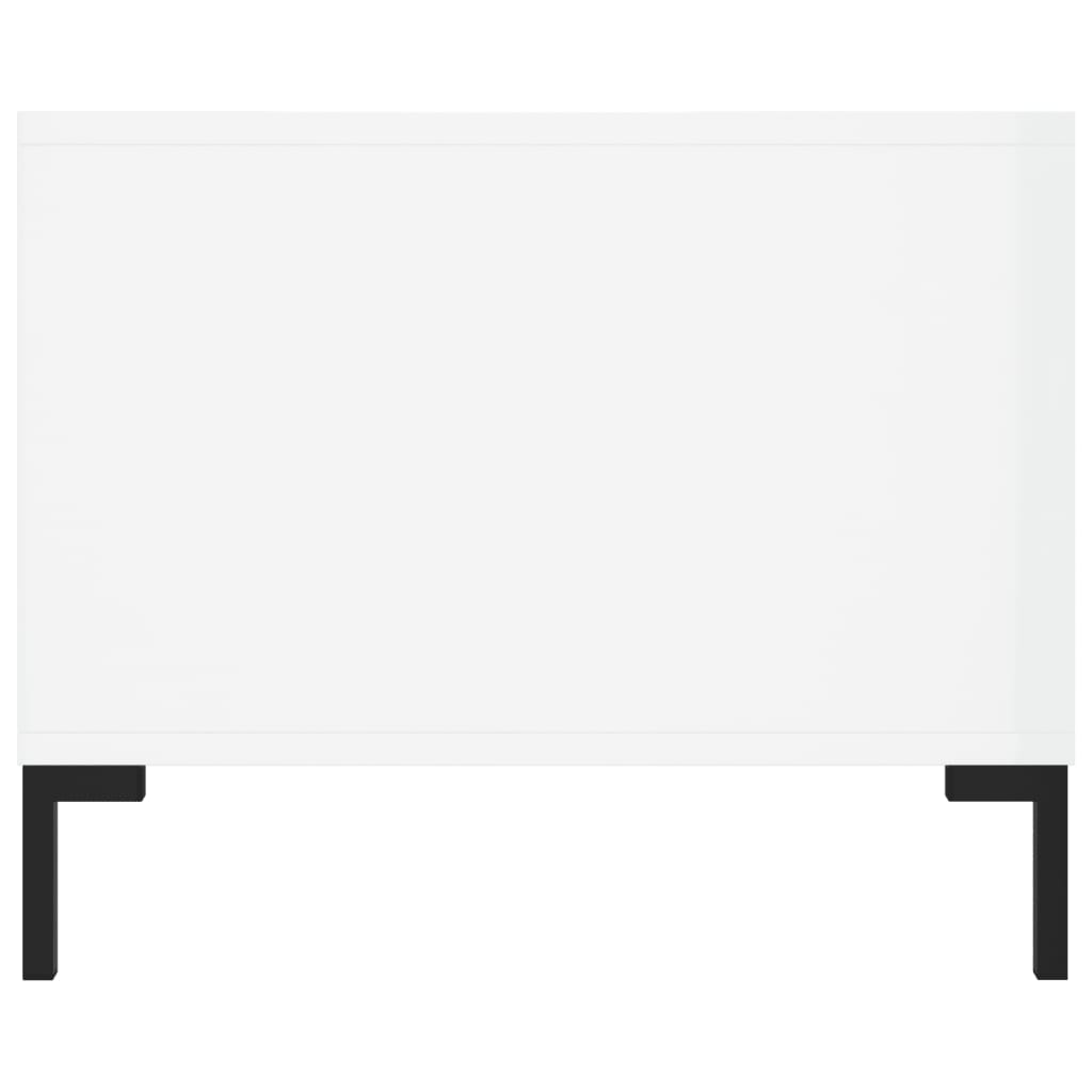 Tavolino da Salotto Bianco Lucido 102x50x40cm Legno Multistrato - homemem39