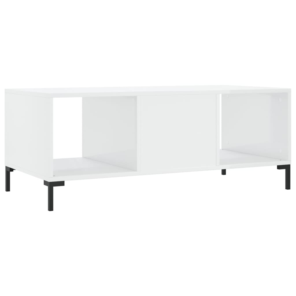 Tavolino da Salotto Bianco Lucido 102x50x40cm Legno Multistrato - homemem39