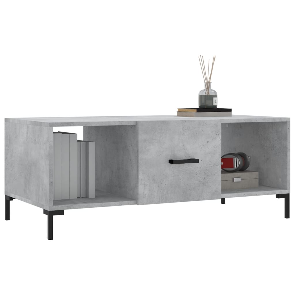 Tavolino Salotto Grigio Cemento 102x50x40 cm Legno Multistrato - homemem39